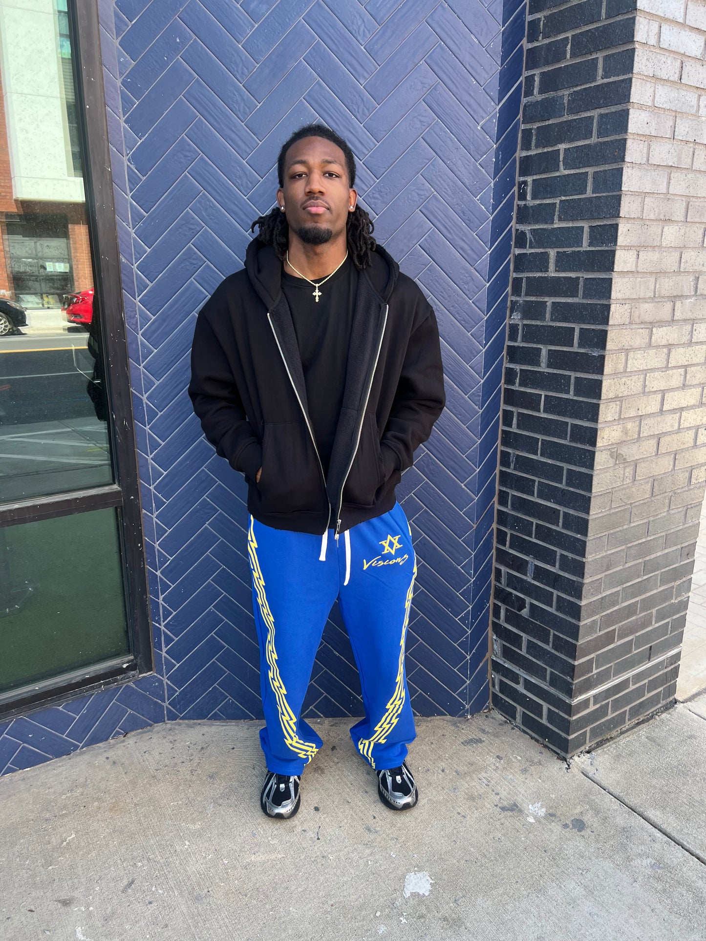 Blue/Yellow Zig-Zag Sweatpants